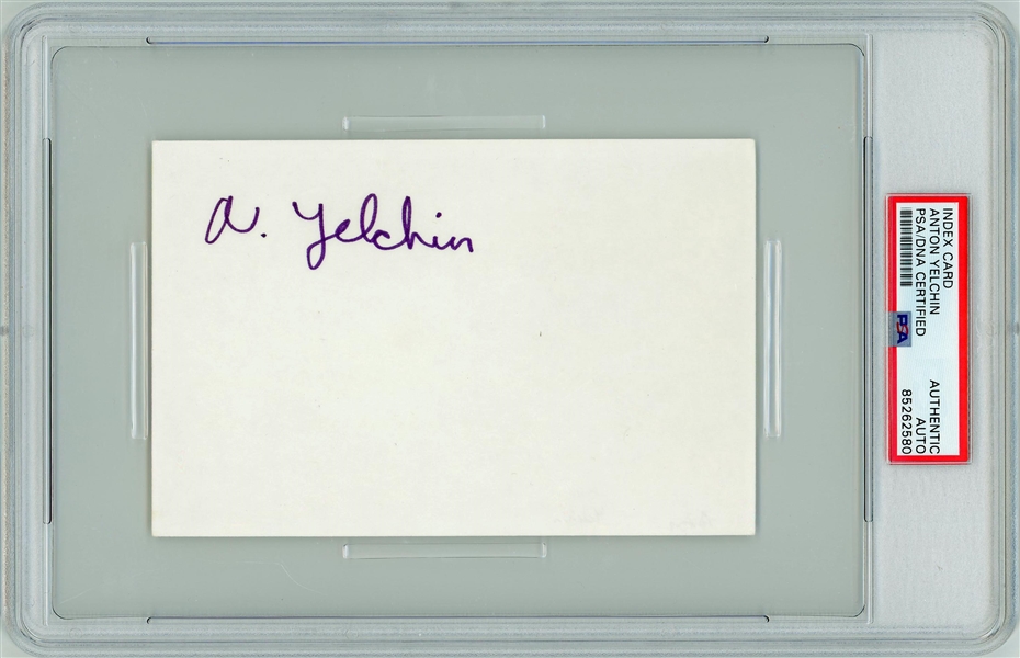 Anton Yelchin Signed 4" x 6" Index Card (PSA/DNA Encapsulated)