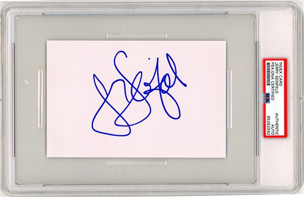 Jerry Seinfeld Signed 4" x 6" Index Card (PSA/DNA Encapsulated)