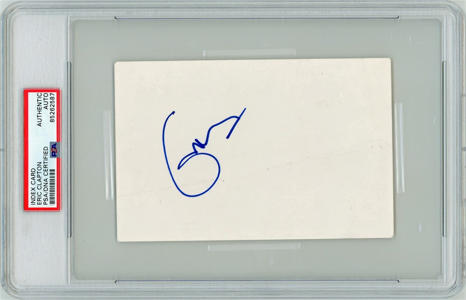 Eric Clapton Signed 4" x 6" Index Card (PSA/DNA Encapsulated)