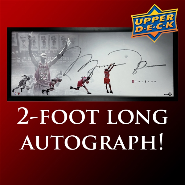 Michael Jordan Signed The Show “Last Shot” Framed Display w/ Impressive 28" Autograph(UDA COA)