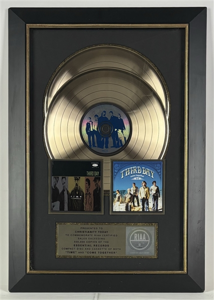 Third Day RIAA Sales Award for "Time" & "Come Together" CD & Cassette