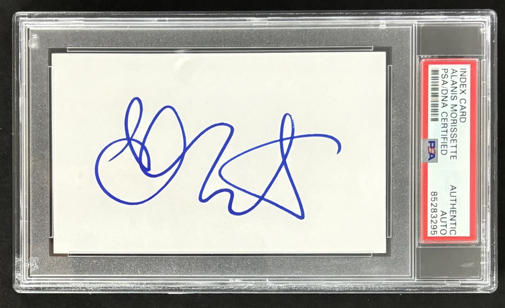 Alanis Morissette Signed 3" x 5" Index Card (PSA/DNA Encapsulated)