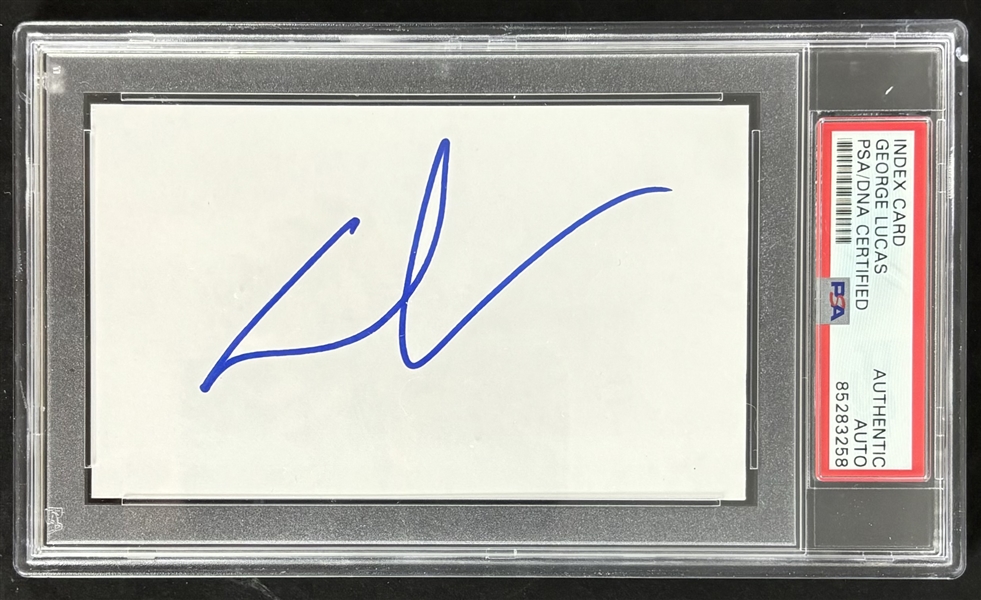 George Lucas Signed 3" x 5" Index Card (PSA/DNA Encapsulated)