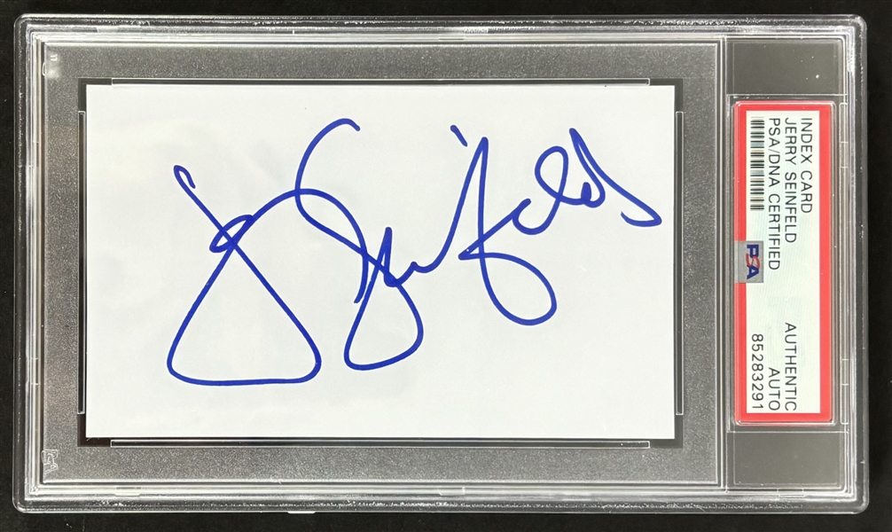 Jerry Seinfeld Signed 3" x 5" Index Card (PSA/DNA Encapsulated)