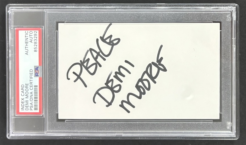 Demi Moore Signed 3" x 5" Index Card (PSA/DNA Encapsulated)