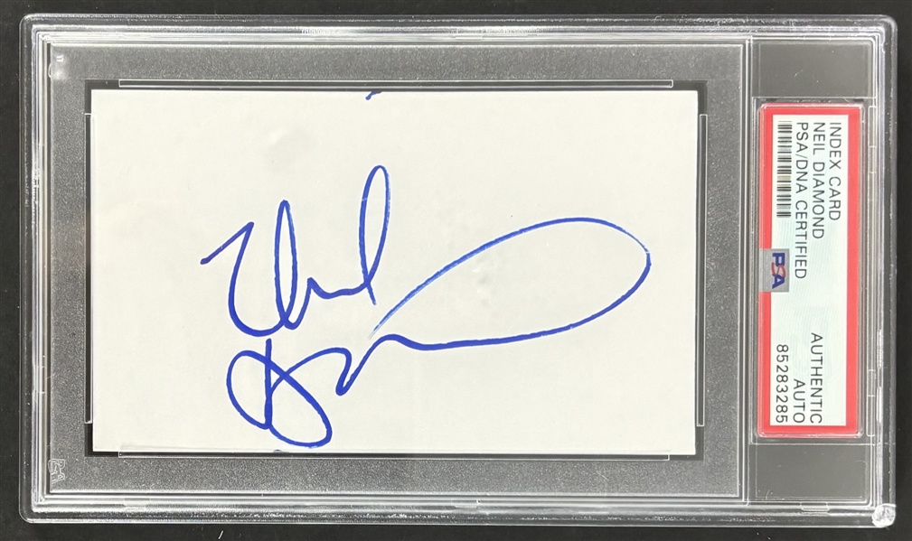 Neil Diamond Signed 3" x 5" Index Card (PSA/DNA Encapsulated)