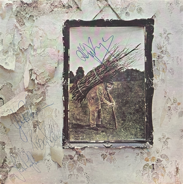 Led Zeppelin Fully Group Signed “Led Zeppelin IV” Album Cover (4 Sigs)(Beckett/BAS & JSA LOA) 