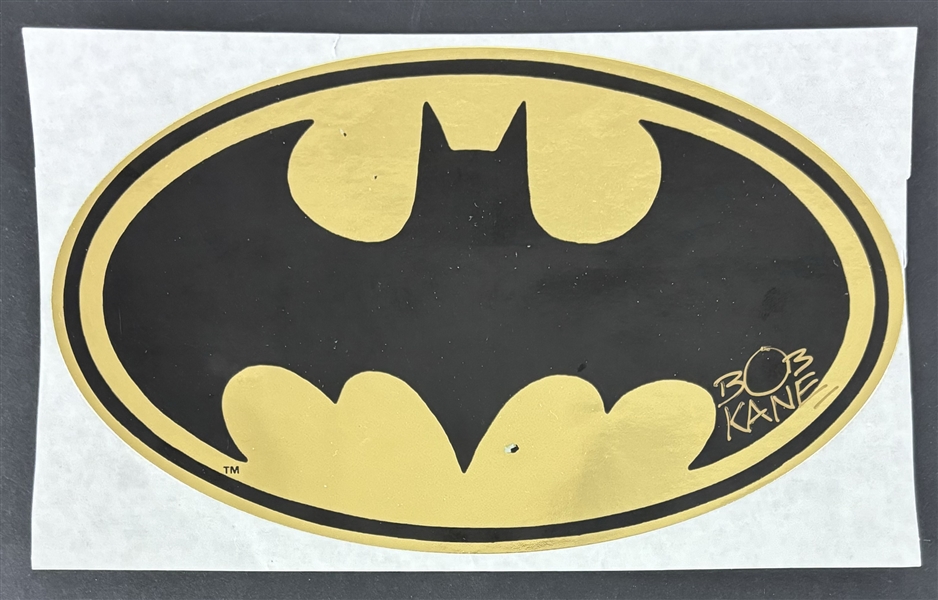 Bob Kane Signed 8" Batman Decal Sticker (Beckett/BAS LOA)