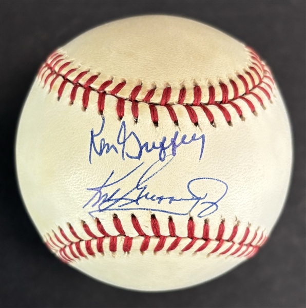 Ken Griffey Jr & Sr Dual-Signed OAL Baseball w/ Rookie-Era Griffey Jr Autograph! (Beckett/BAS LOA)