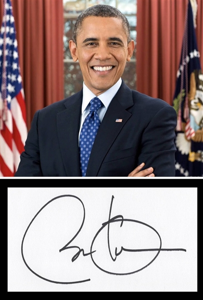 President Barack Obama 6" x 3.25" Autograph Cut (Third Party Guaranteed)