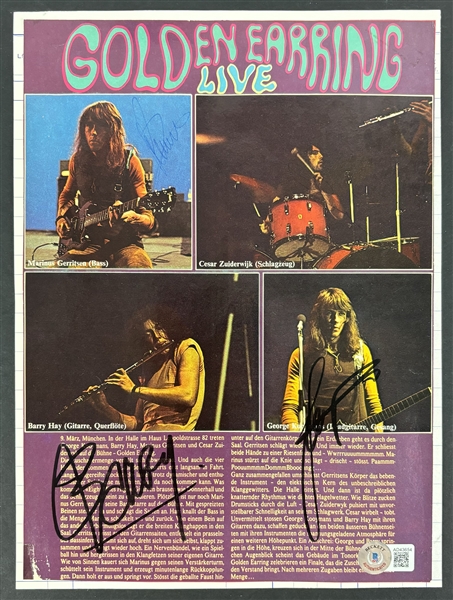 Golden Earring Signed Magazine Page w/ Hary, Gerritsen, & Kooymans (Beckett/BAS)