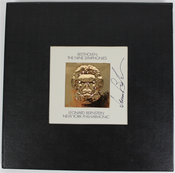 Leonard Bernstein Signed "Beethoven The Nine Symphonies" Box Set w/ Vinyl (Third Party Guaranteed)