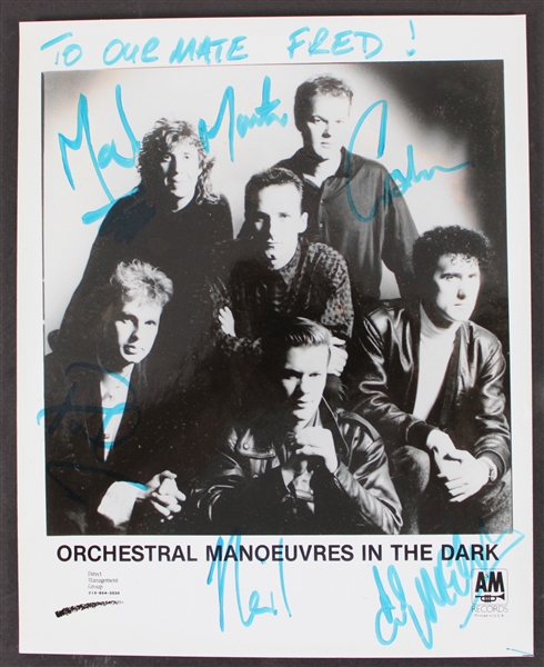 Orchestral Manoevres In The Dark Group Signed 8" x 10" Promo Photo (Beckett/BAS)