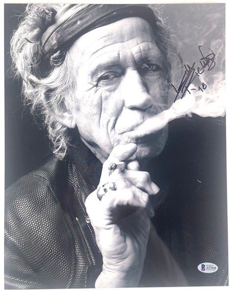  The Rolling Stones: Keith Richards Signed B&W Photograph (Beckett/BAS)