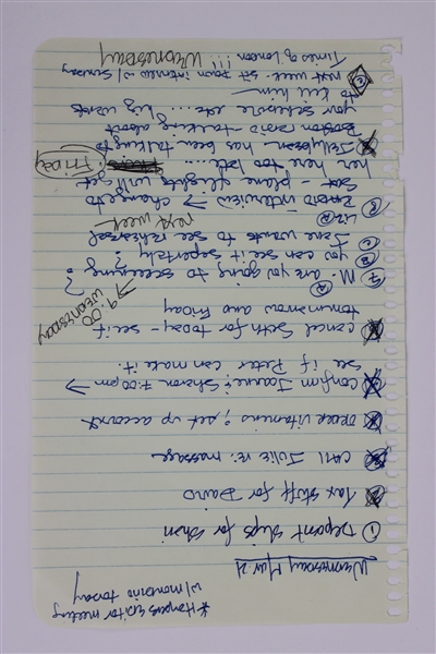 Madonna Handwritten Notes on 6" x 9.5" Sheet (Third Party Guaranteed)