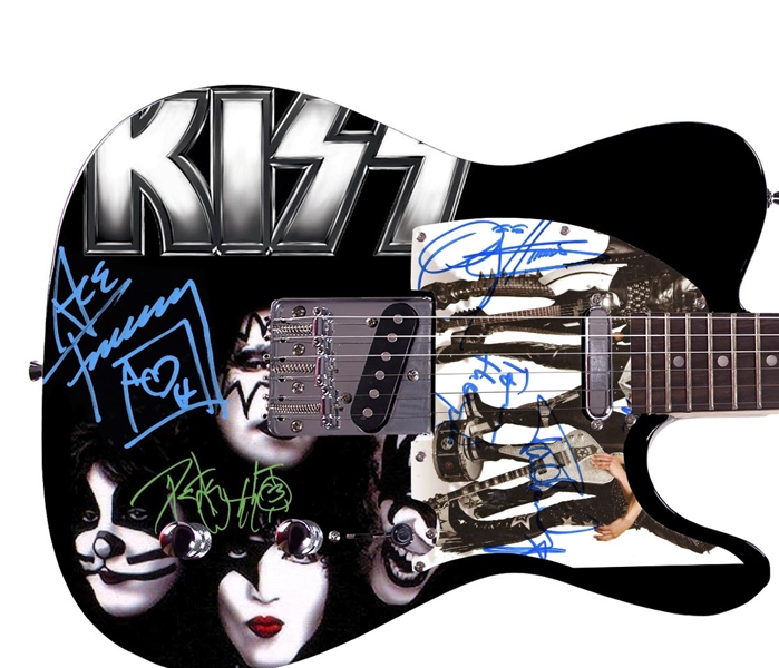 KISS: Multi-Signed Custom Electric Guitar w/ 5 Sigs! (ACOA)