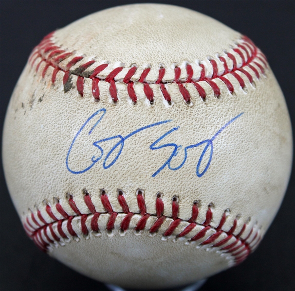 Corey Seager Signed & Game Used OML Baseball from 09-05-2016 Game vs. Diamondbacks:: Seager goes 3 for 5 w/ 24th HR! (PSA & MLB Holo)