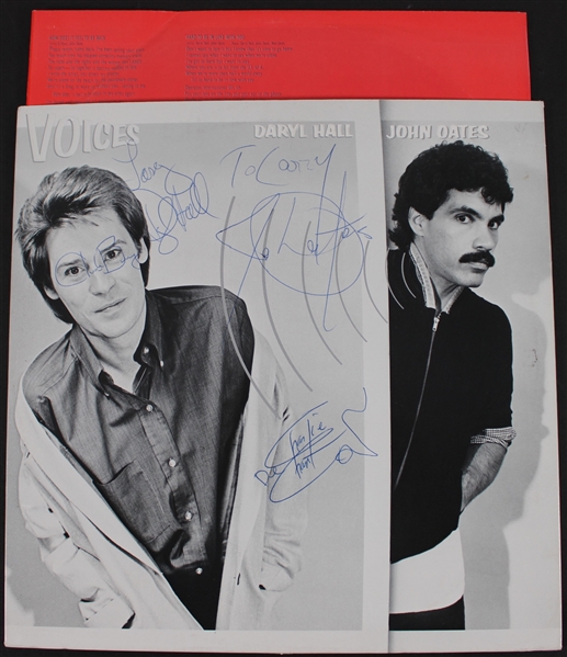 Daryl Hall & John Oates Band Signed "Voices" Album Cover (4 Sigs)(Beckett/BAS LOA)