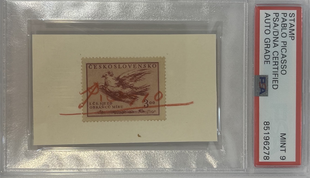 Pablo Picasso Signed Original Stamp w/ PSA/DNA Auto MINT 9! (PSA/DNA Encapsulated)