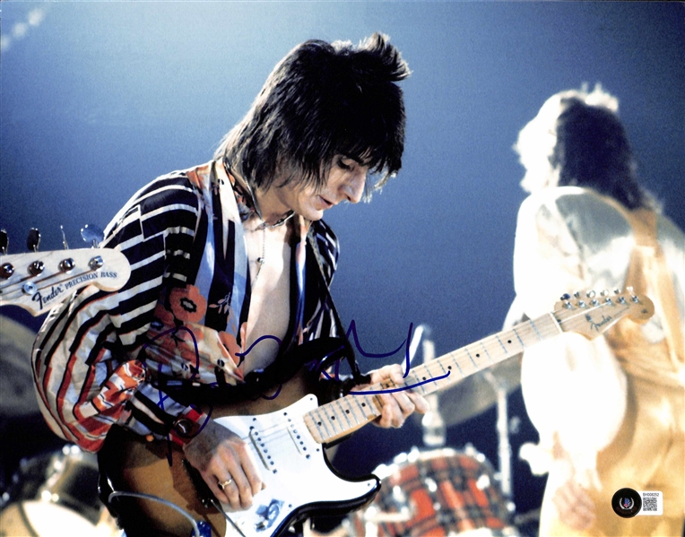 The Rolling Stones: Ronnie Wood Signed 11" x 14" Photo (Beckett/BAS)(Grad Collection)