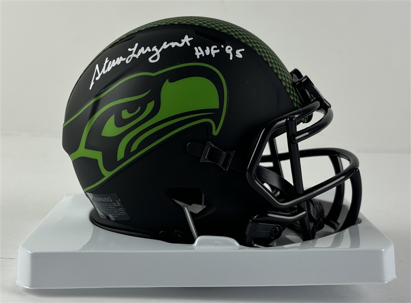 Steve Largent Signed & Inscribed Seattle Seahawks Mini Helmet (JSA WIT)