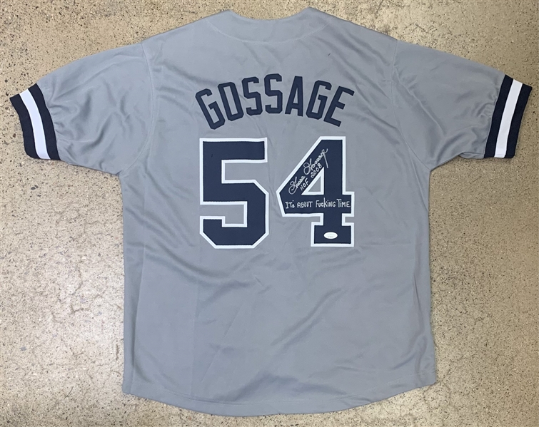 Goose Gossage Signed Grey Pro Style Jersey (JSA)