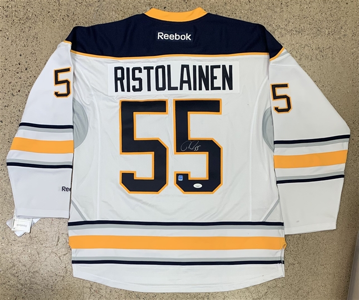 Rasmus Ristolainen Signed White Reebok Large Jersey (JSA)