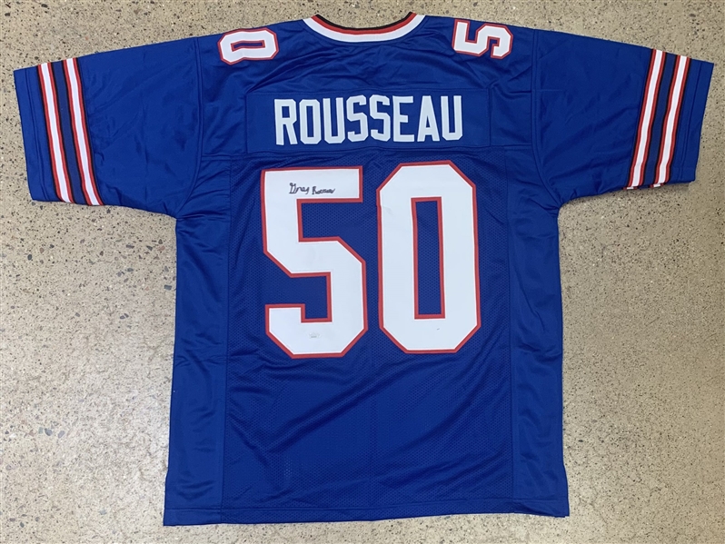  Gregory Rousseau Signed Blue Pro Style Jersey (JSA)