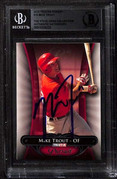 Mike Trout Signed 2010 TriStar Pursuit #10 (Beckett/BAS Encapsulated)(Grad Collection)