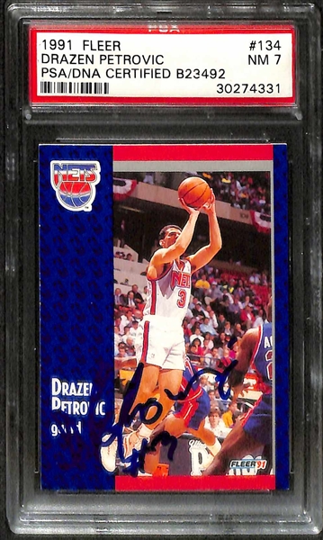 Drazen Petrovic Signed 1992 Fleer #134 (PSA/DNA Encapsulated)(Grad Collection)