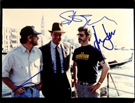 Indiana Jones: Spielberg, Lucas, & Ford Signed 8" x 10" Last Crusade Photograph (Beckett/BAS LOA)(Grad Collection)