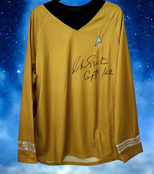 William Shatner Signed Star Trek Shirt with "Capt Kirk" Inscription (JSA)