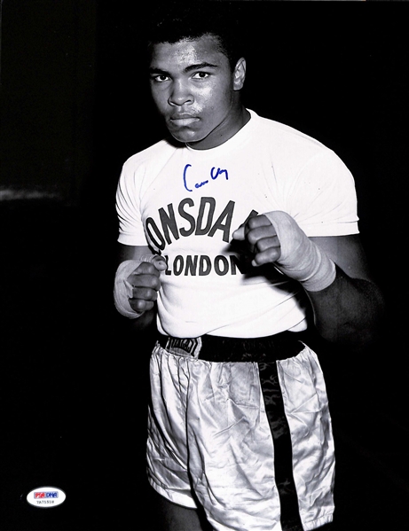 Muhammad Ali Cassius Clay Signed 11" x 14" Photo (PSA/DNA LOA)(Grad Collection)