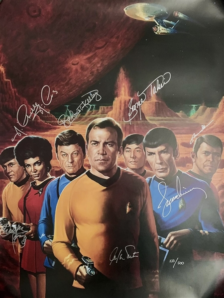 Star Trek Cast Signed Limited Edition Over-Sized 22" x 27" Poster w/ Nimmoy, Shatner, Doohan & Others! (Third Party Guaranteed)