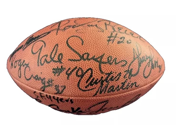 Running Back Legends Signed NFL Football w/ Sanders, Smith, Brown, Sayers & Others! (JSA)