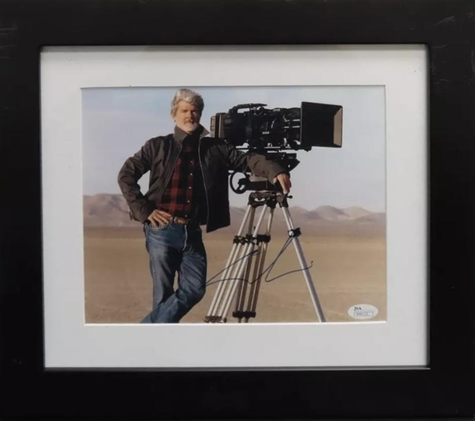 George Lucas Signed & Framed 8" x 10" Color Photograph (JSA)