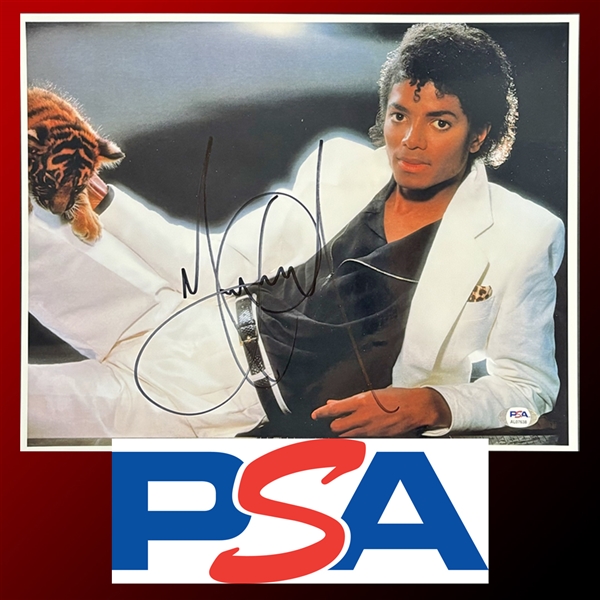 Michael Jackson Signed 11"  x 14" Thriller Photograph (PSA/DNA LOA)