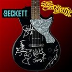 Aerosmith Amazing Fully Band Signed Black Gibson Epiphone Guitar (Beckett/BAS LOA)(Ex. "Big Ed" Lambert Collection)