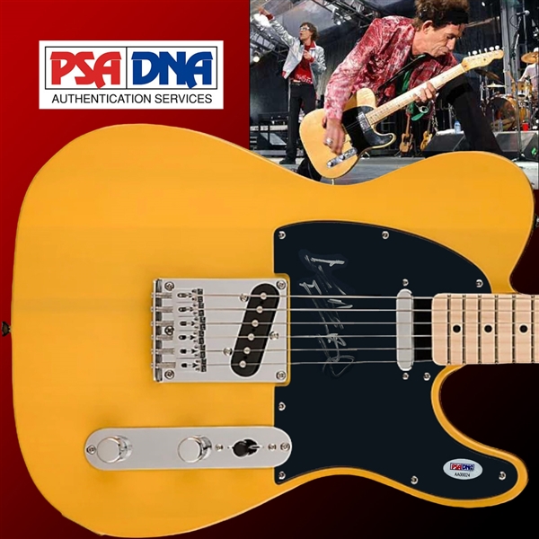 The Rolling Stones: Keith Richards Rare Signed Fender Squier Butterscotch Telecaster Guitar - Designed to the Same Style as Keiths Guitar of Choice! (PSA/DNA)