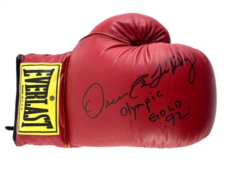 Oscar De La Hoya Signed & Inscribed Everlast Boxing Glove (Third Party Guaranteed)