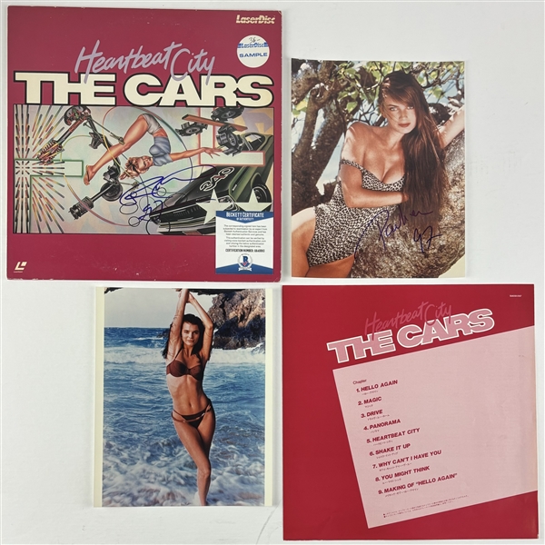 The Cars: Ric Ocasek Signed "Heartbeat City" LaserDisc Cover w/ 8" x 10" Paulina Porizkova Signed Photo (Beckett/BAS)