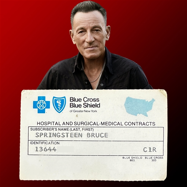 Bruce Springsteens Personal Blue Cross Blue Shield Health Insurance Card (Ex. Employee Provenance)