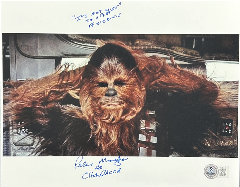 Star Wars: Peter Mayhew Signed 8" x 10" Color Photo as Chewbacca with Rare Inscription (Beckett/BAS)