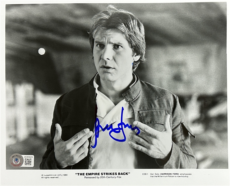 Star Wars: Harrison Ford Signed 8" x 10" Publicity Photo from "The Empire Strikes Back" with GEM MINT 10 Autograph (Beckett/BAS LOA)