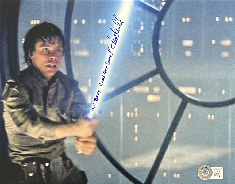 Star Wars: Mark Hamill Signed 8" x 10" Color Photo from "The Empire Strikes Back" with Great Inscription (Beckett/BAS LOA)