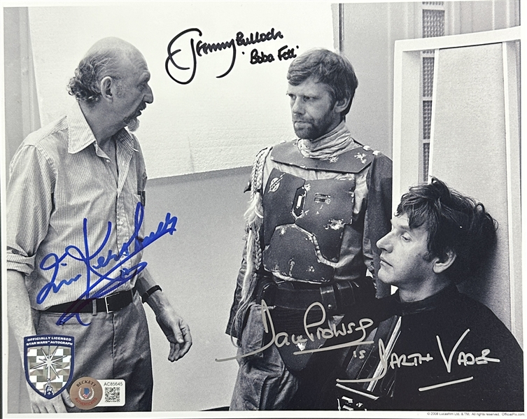 Star Wars: Irvin Kershner, Dave Prowse & Jeremy Bulloch Signed 8" x 10" Behind The Scenes Photo from "The Empire Strikes Back" (Opix Shield & Beckett/BAS LOA)