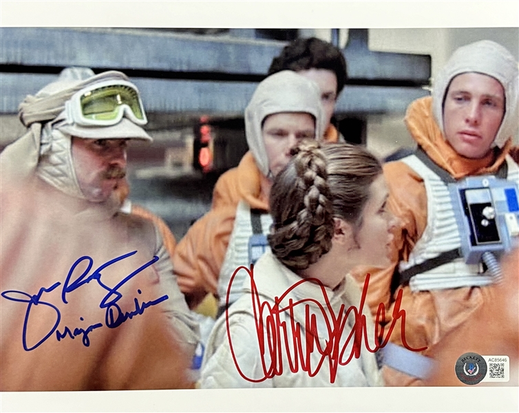 Star Wars: Carrie Fisher & John Ratzenberger Dual Signed 8" x 10" Color Photo from "The Empire Strikes Back" with GEM MINT 10 Autographs! (Beckett/BAS LOA)