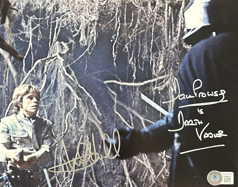 Star Wars: Mark Hamill & David Prowse Signed 8" x 10" Color Photo from "The Empire Strikes Back" (Beckett/BAS LOA)