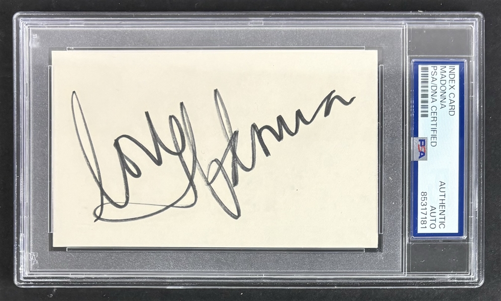 Madonna Signed 3" x 5" Index Card (PSA/DNA Encapsulated)