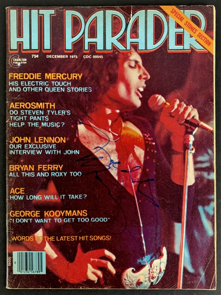 Queen: Freddie Mercury Vintage Signed 1975 Hit Parader Magazine (PSA/DNA LOA)